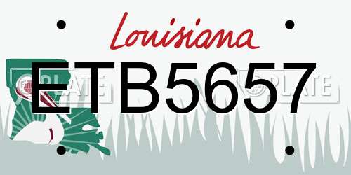 ETB5657 Louisiana License Plate