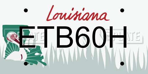 ETB60H Louisiana License Plate