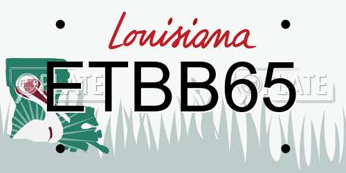 ETBB65 Louisiana License Plate