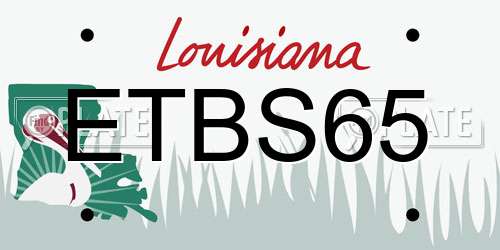 ETBS65 Louisiana License Plate