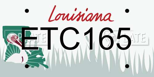 ETC165 Louisiana License Plate