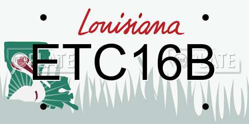 ETC16B Louisiana License Plate