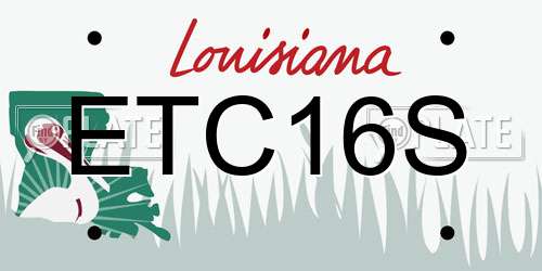 ETC16S Louisiana License Plate
