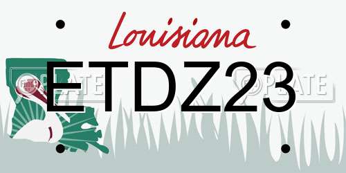 ETDZ23 Louisiana License Plate