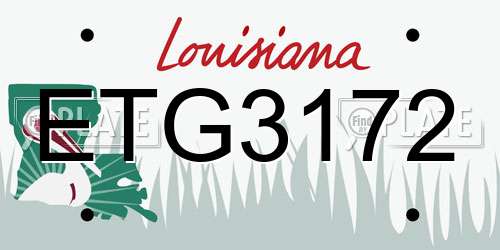 ETG3172 Louisiana License Plate
