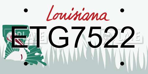 ETG7522 Louisiana License Plate