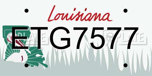 ETG7577 Louisiana License Plate
