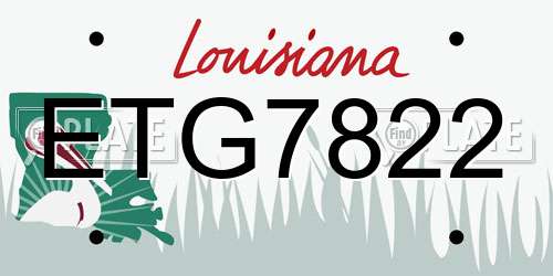 ETG7822 Louisiana License Plate