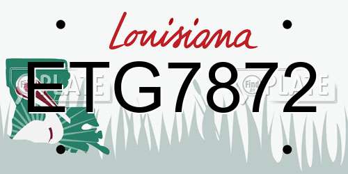 ETG7872 Louisiana License Plate