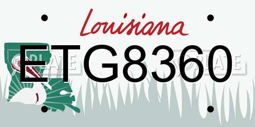 ETG8360 Louisiana License Plate