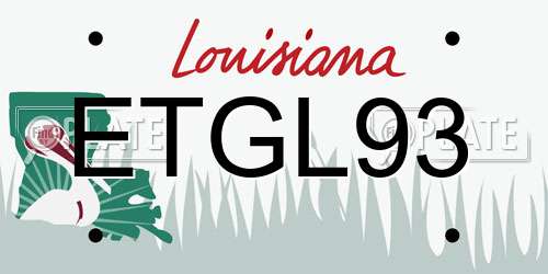ETGL93 Louisiana License Plate