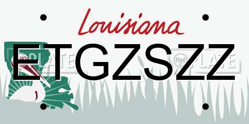 ETGZSZZ Louisiana License Plate