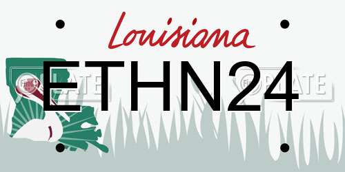 ETHN24 Louisiana License Plate