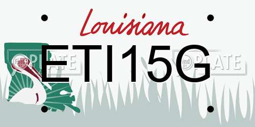 ETI15G Louisiana License Plate