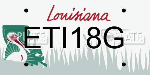 ETI18G Louisiana License Plate
