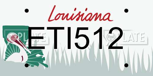 ETI512 Louisiana License Plate