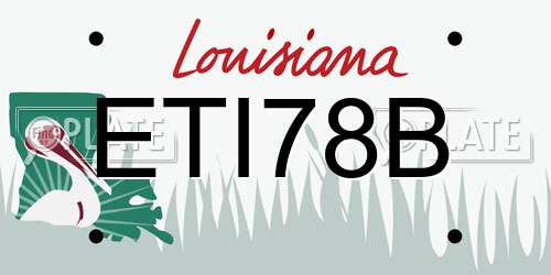 ETI78B Louisiana License Plate