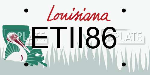 ETII86 Louisiana License Plate