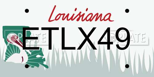 ETLX49 Louisiana License Plate