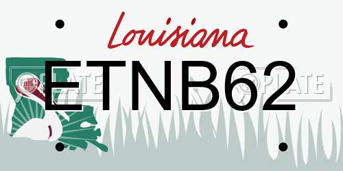ETNB62 Louisiana License Plate