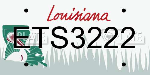 ETS3222 Louisiana License Plate