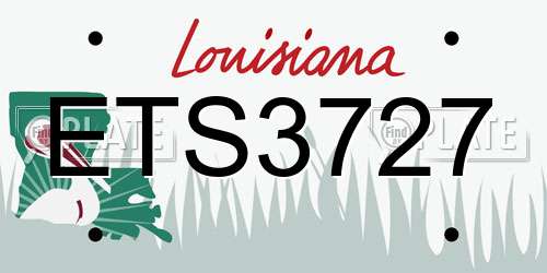 ETS3727 Louisiana License Plate