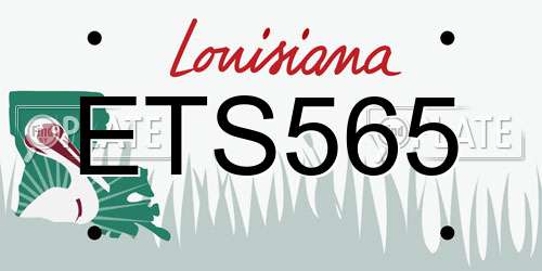 ETS565 Louisiana License Plate