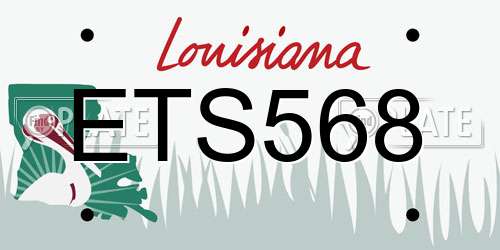 ETS568 Louisiana License Plate