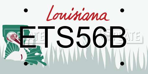 ETS56B Louisiana License Plate