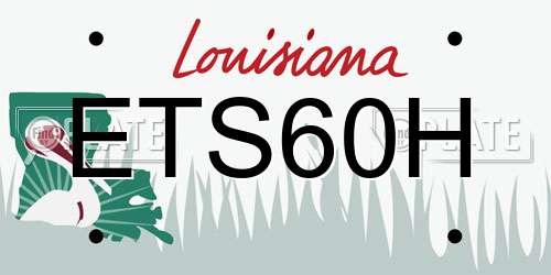 ETS60H Louisiana License Plate