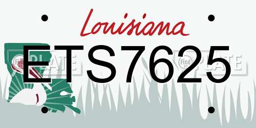 ETS7625 Louisiana License Plate