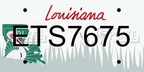 ETS7675 Louisiana License Plate