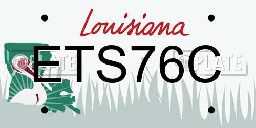 ETS76C Louisiana License Plate