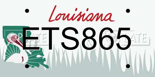 ETS865 Louisiana License Plate