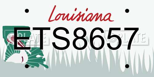 ETS8657 Louisiana License Plate