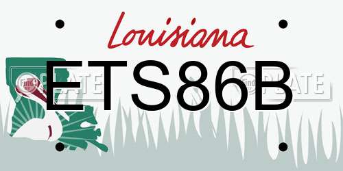 ETS86B Louisiana License Plate