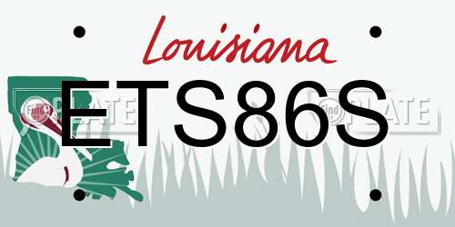 ETS86S Louisiana License Plate