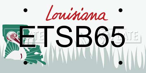 ETSB65 Louisiana License Plate
