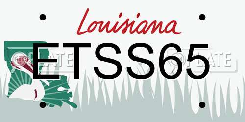 ETSS65 Louisiana License Plate