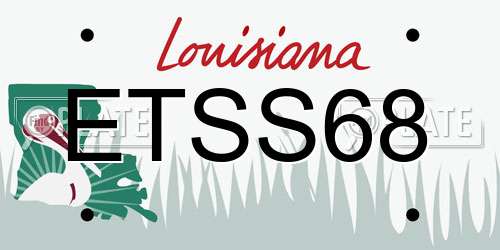 ETSS68 Louisiana License Plate