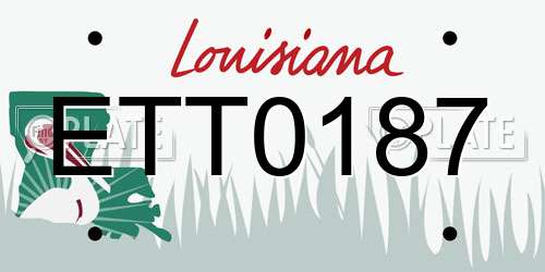 ETT0187 Louisiana License Plate