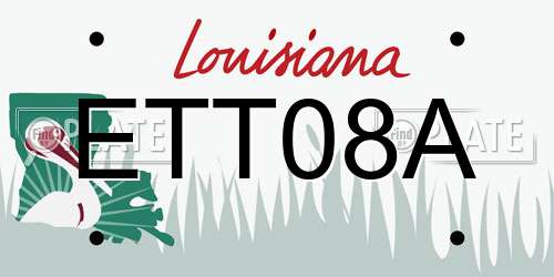 ETT08A Louisiana License Plate