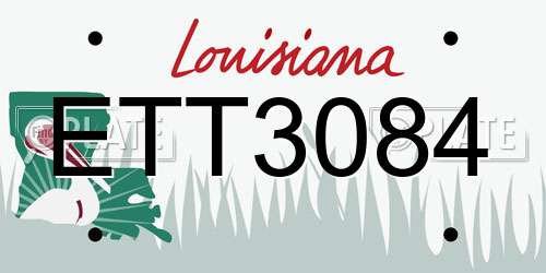 ETT3084 Louisiana License Plate