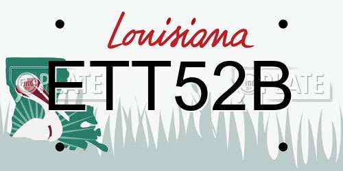ETT52B Louisiana License Plate
