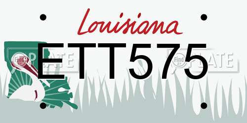 ETT575 Louisiana License Plate