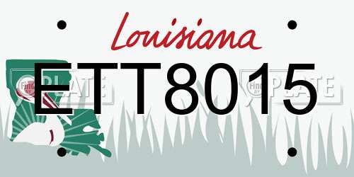 ETT8015 Louisiana License Plate
