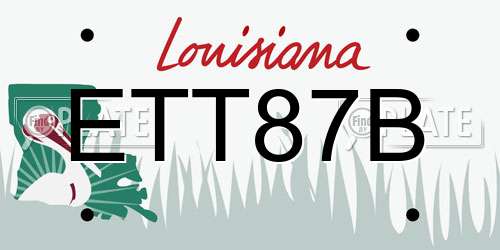 ETT87B Louisiana License Plate