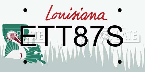 ETT87S Louisiana License Plate