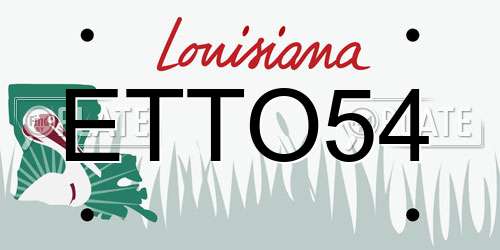 ETTO54 Louisiana License Plate