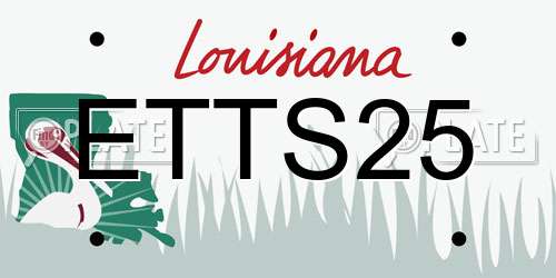 ETTS25 Louisiana License Plate